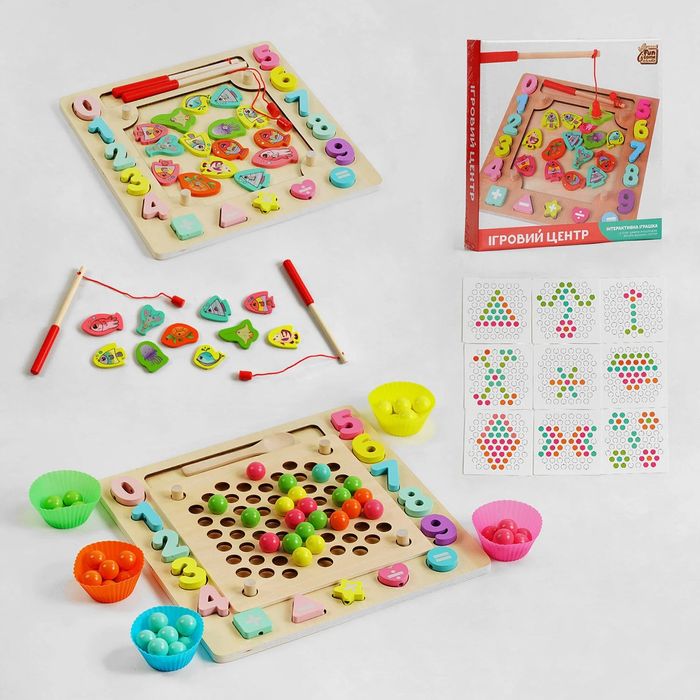 Сортер дерев'яний логічний морква,бджілки,червячки,магнітна рибалка