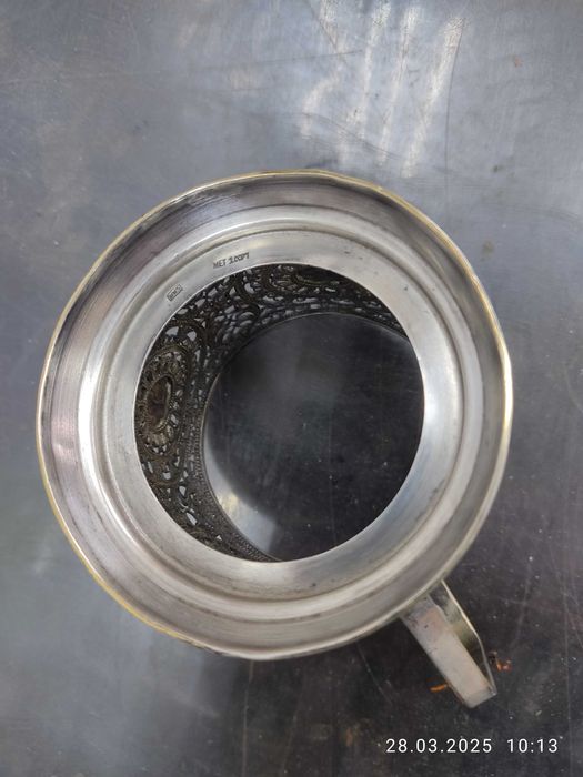 Антикварный подстаканник времён СССР 1955 г серебро или посеребрённый