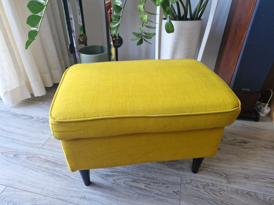 Pufa, podnóżek Ikea Strandom żółty