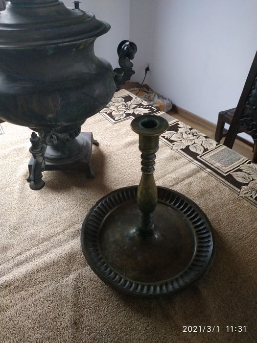 Świecznik mosiężny XIXw Tuła