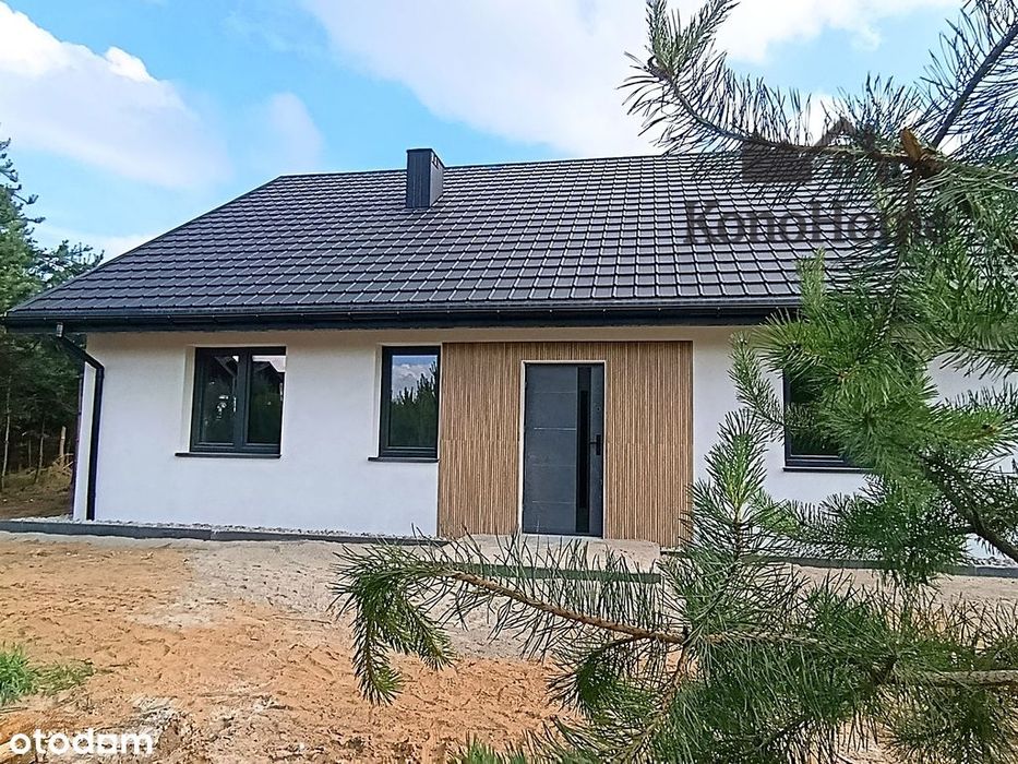 Nowy wolnostojący dom w lesie blisko jezior