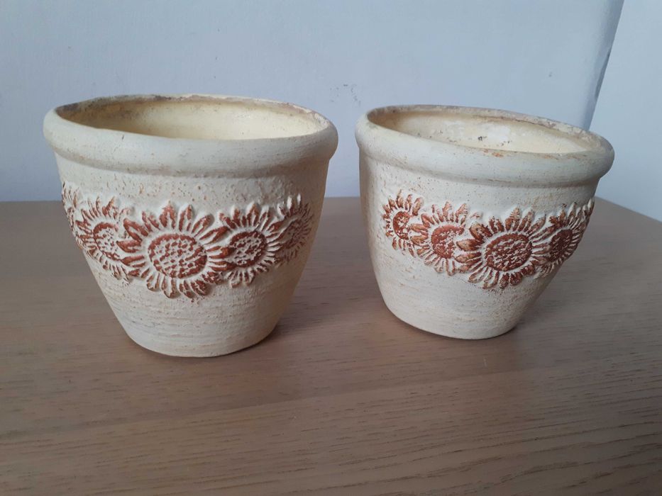 ozdobne doniczki ceramiczne 2 sztuki