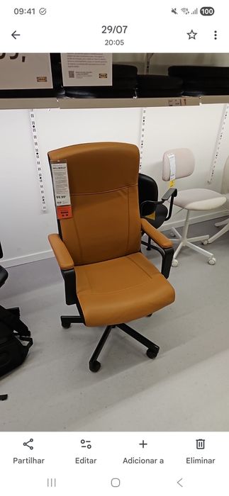 Cadeira de Escritório IKEA Millberget como nova