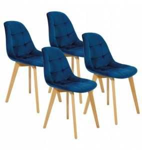 LIKWIDACJA MODELU - krzesła welurowe na drewnianych nogach NOWE