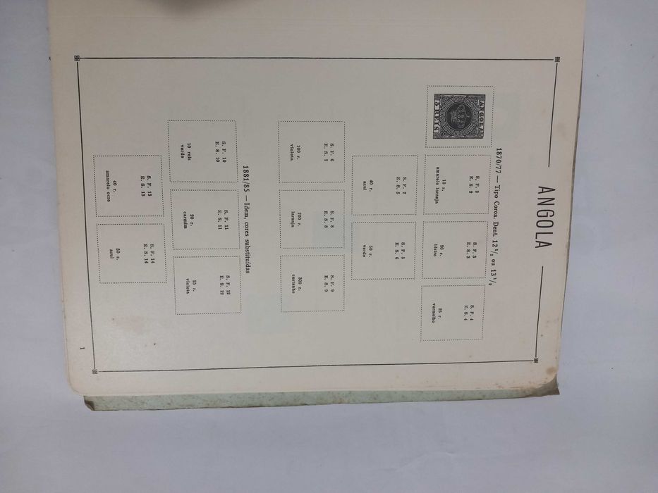 Álbum de selos Angola Domingos do Sacramento