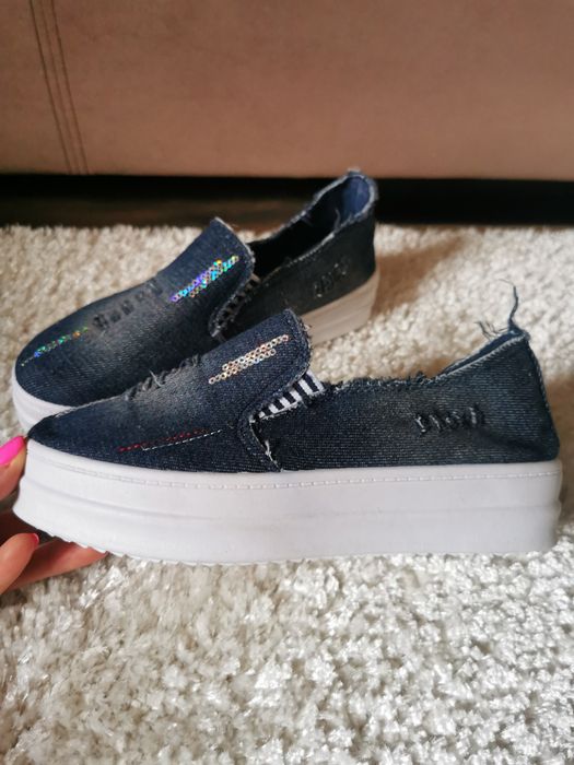 Trampki tenisówki jeansowe z cekinami 35