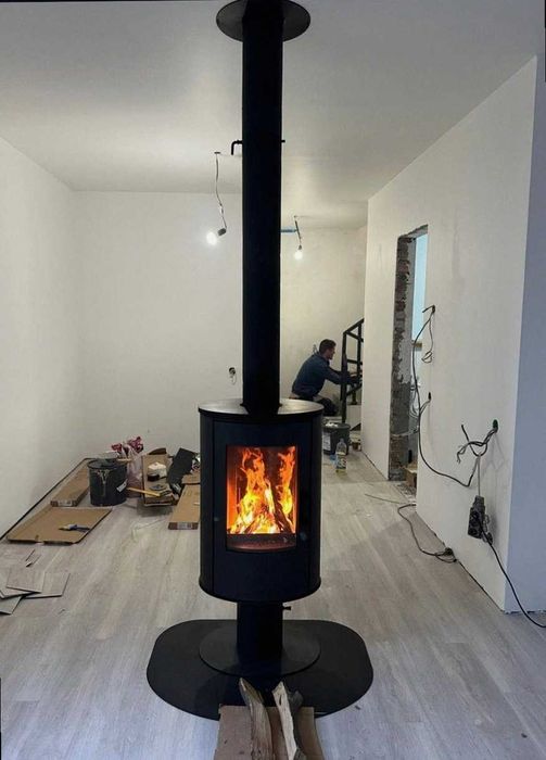 Кімнатні каміни на дровах + піч камін установка камінів монтаж каміну