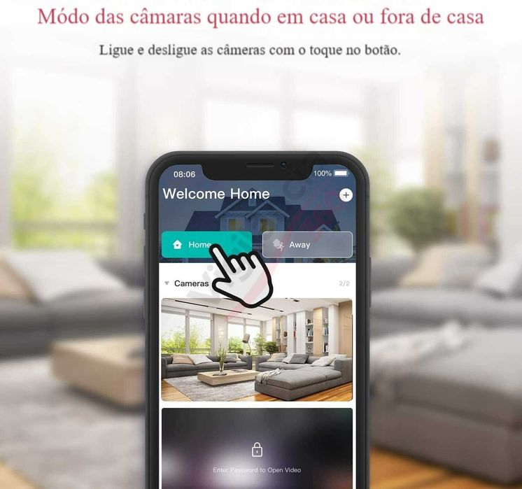 Câmara Vigilância Wi-Fi Full HD Interior Visão Noturna Alexa NOVA