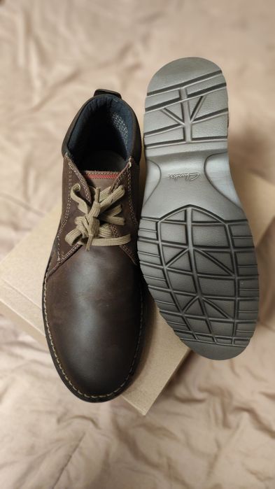 Clarks Vargo Mid Dark Brown Leather męskie trzewiki rozm 44