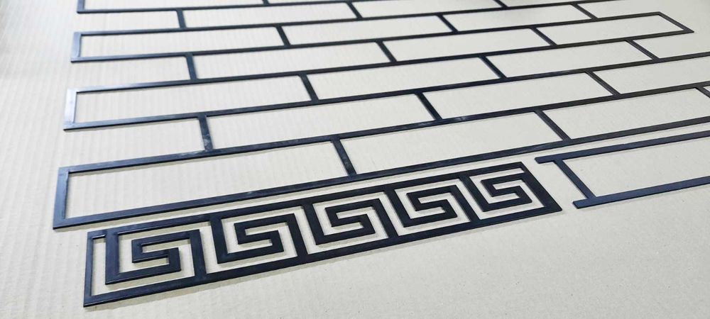 Трафарет 92 см на 50см  3 мм товщиною цегла 250×60 мм, бордюр для стін