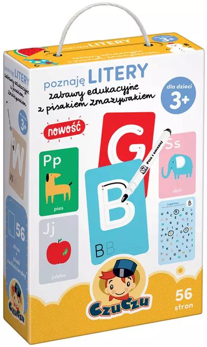 CzuCzu. Poznaję litery. Zabawy edukacyjne z pisakiem zmazywakiem. Bright Junior Media. Nowy Produkt