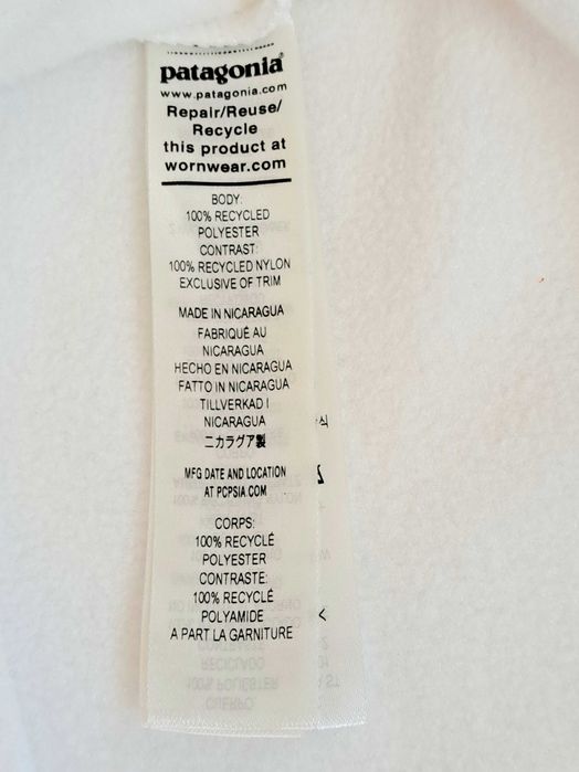 Patagonia Microdini 1/2 Zip polar damski Nowy S/36 Birch White