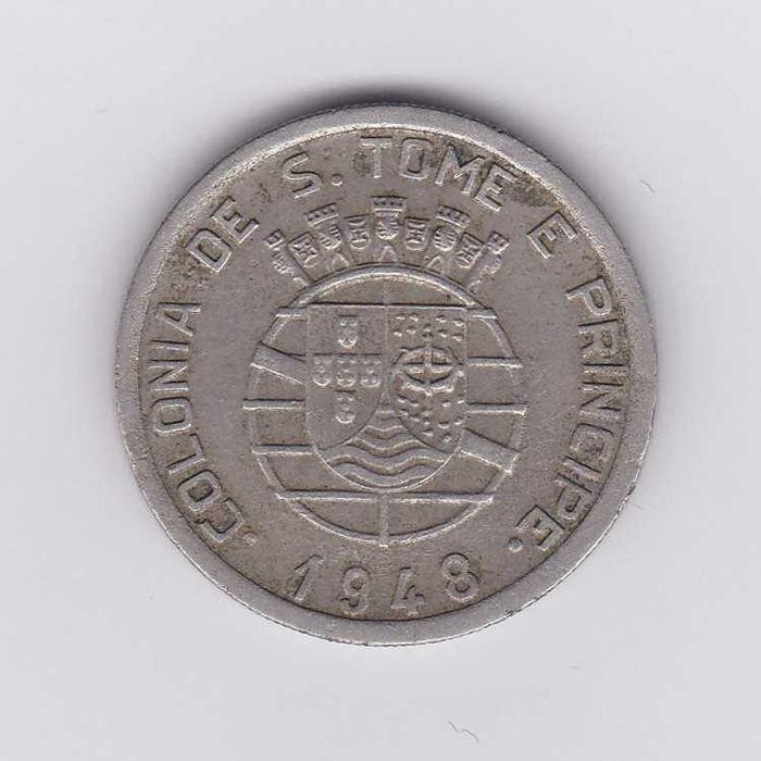 moeda rara 1948 São Tomé e Príncipe 50 centavos