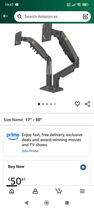 Suporte Articulado Duplo para Monitores 17”–30” – Como Novo