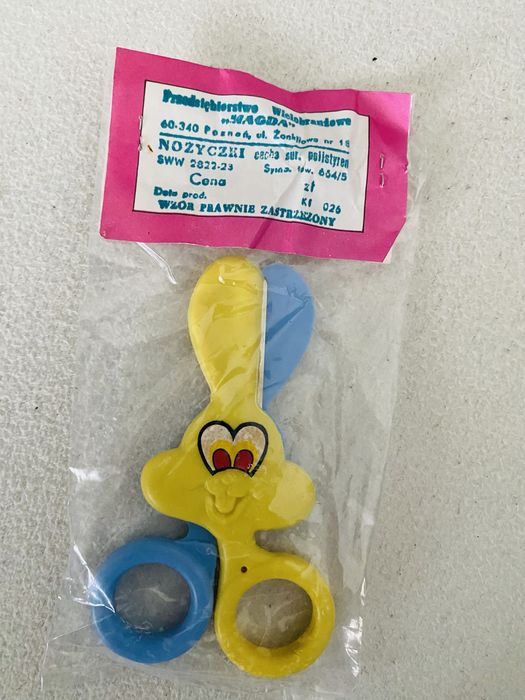 Nożyczki dla dzieci zajączki z lat 90tych PRL Vintage zające króliczki