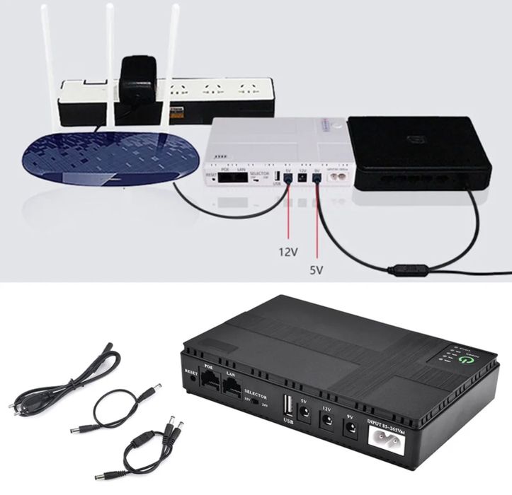 Бесперебойник для роутера WI-Fi 12V/9V/5v ИБП UPS