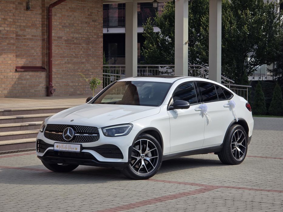 Auto do ślubu Mercedes GLC coupe, E klasa samochód na wesele, wolne te
