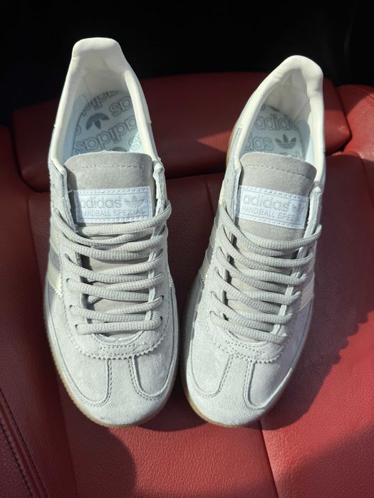 (БЕЗ ПЕРЕДОПЛАТИ) Adidas Handball Spezial Grey White адідас спешл сірі замшеві