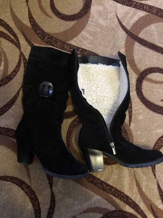 Сапоги женские зимние,натуральная кожа и замш-размер: 36/37/38.