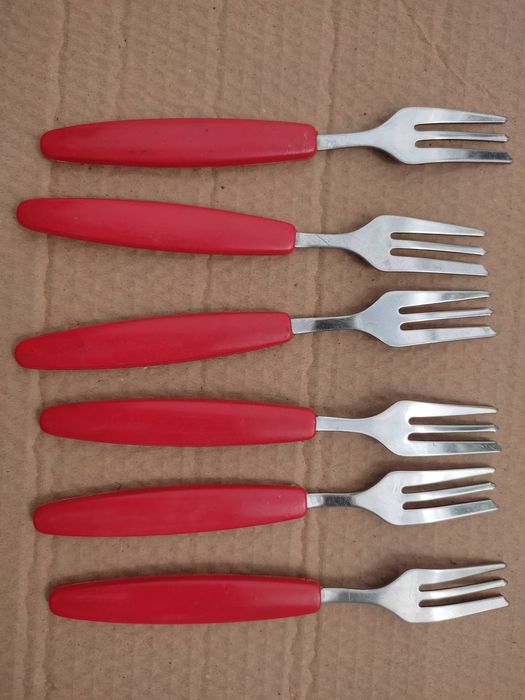 komplet 6 szt widelczyki do ciasta PRL