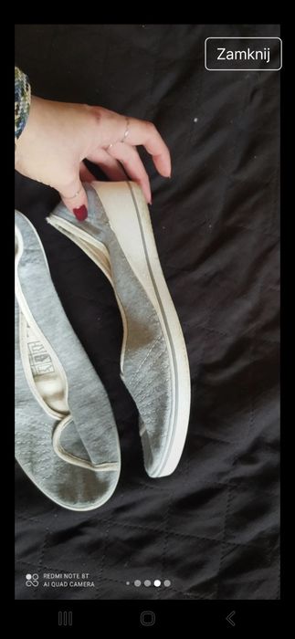 Tenisówki trampki baleriny na koturnie