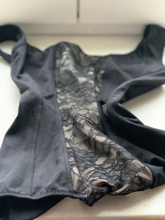 ETAM czarne body gorset koronka top
