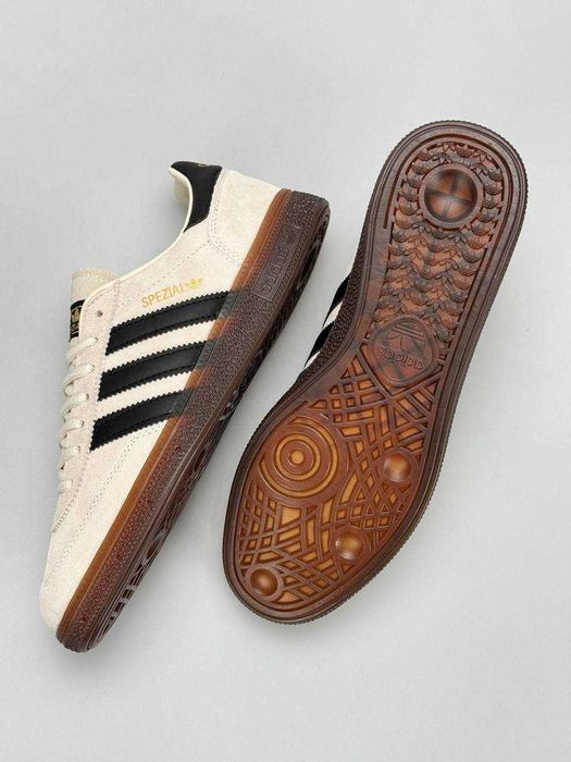 Чоловічі кросівки Adidas Spezial Beige Black AAA+ | Натуральна замша | Вʼєтнам | 41-45