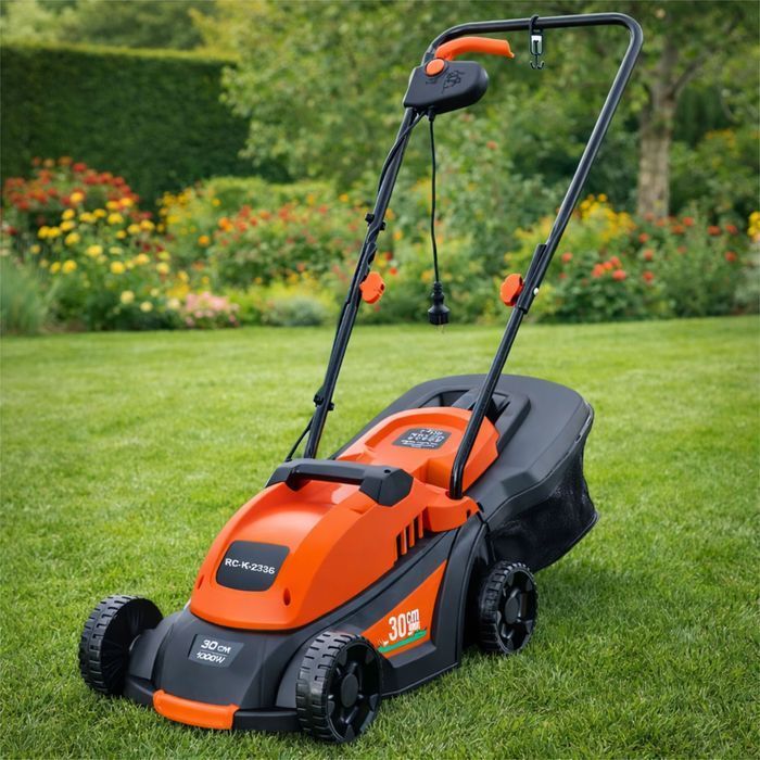 Kosiarka Elektryczna 1000W 30cm Z Koszem 35L Do Trawy Ogrodowa