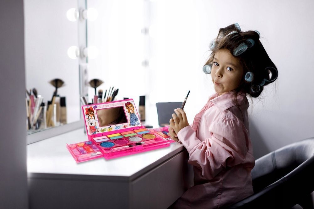 zestaw do malowania makijażu z lusterkiem składany