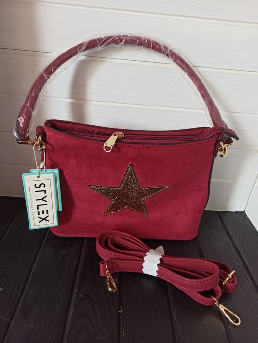 Бордова сумка сумочка кросбоді Stylex accessories