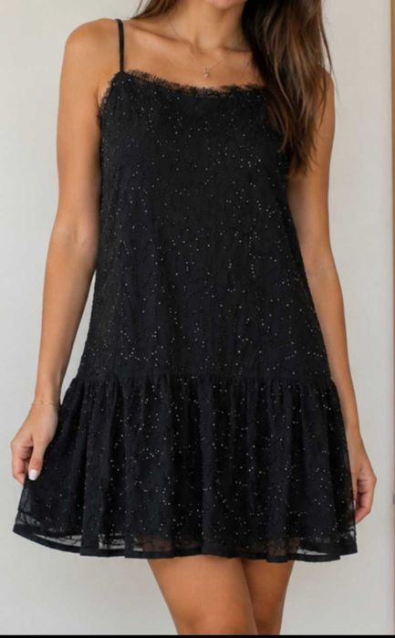 Vestido preto curto senhora, XS