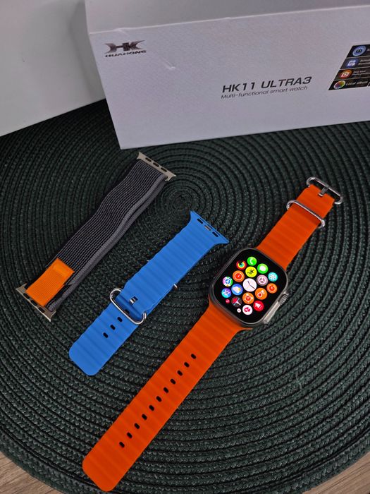 Smartwatch HK Ultra3 – NOWOŚĆ 2025, AMOLED 2,12” • 2 paski • NOWY