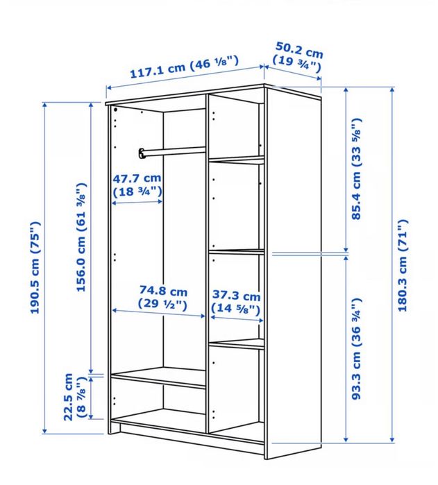 Roupeiro IKEA BRIMNES 3 portas com espelho