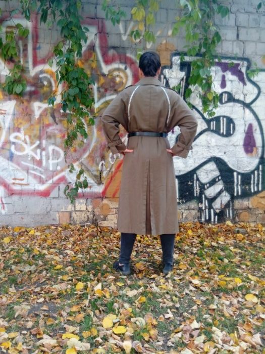 пальто двубортное, тренч Kaiser, р.46 - 48 - 50, Италия, милитари