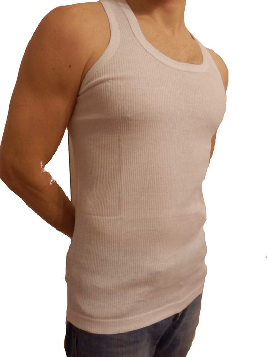 Podkoszulka Męska prążkowana biała 3XL 100%bawełna 3szt