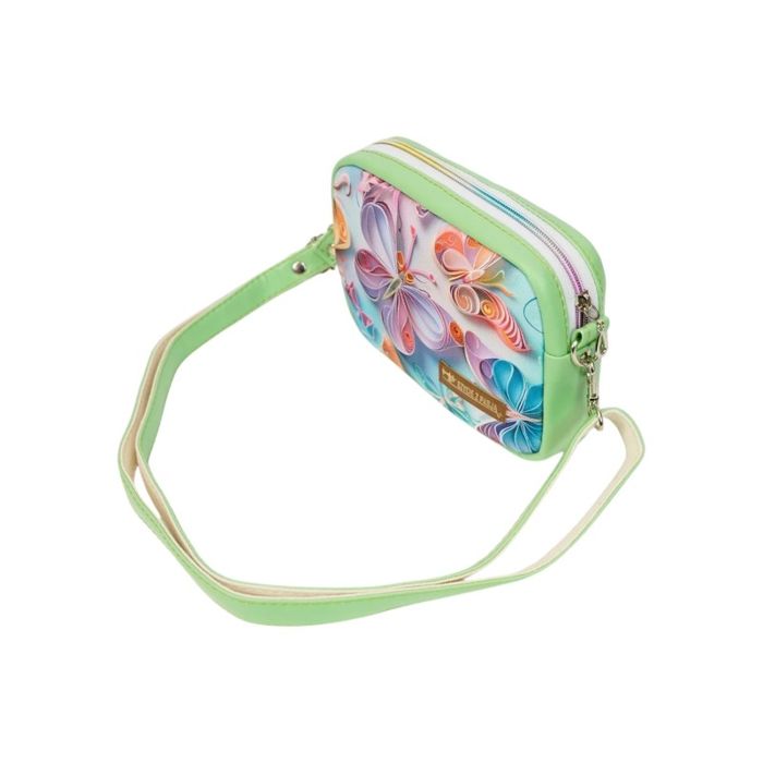 Mini Torebka Box z Ekoskóry z Kolorowymi Motylami w Pastelach