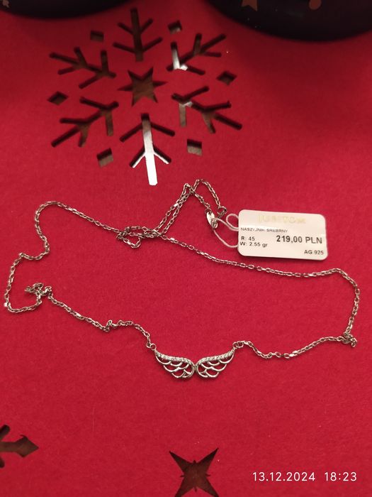 Walentynki srebrny naszyjnik skrzydła zenowy prezent