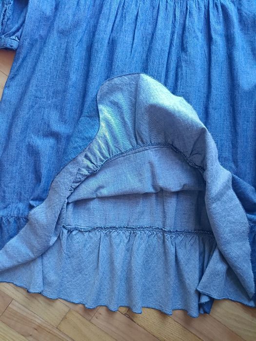 Trapezowa sukienka a'la jeans L-XXL