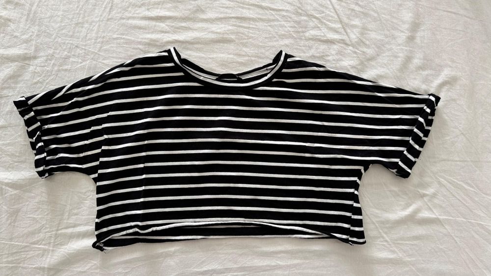 Top listrado de manga curta