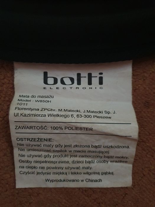 Mata masującą Botti