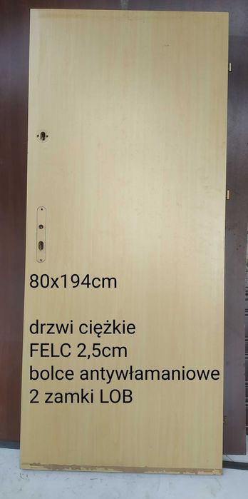 Drzwi 80 90 budowlane gospodarcze metalowe futryna metalowe techniczne