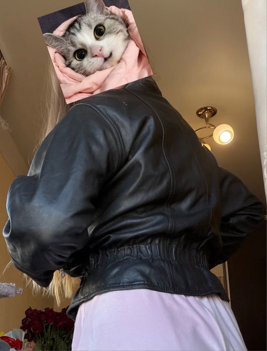 Шкіряна байкерська куртка  косуха