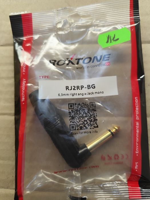 Wtyk typu Jack 6.3mm mono Roxtone RJ2RP-BG