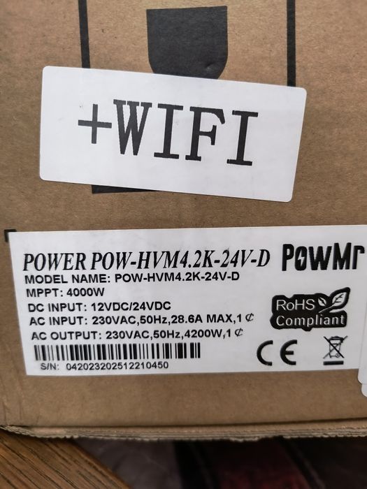 Продам інвертор PowMR 12/24V 4.2kW з WiFi