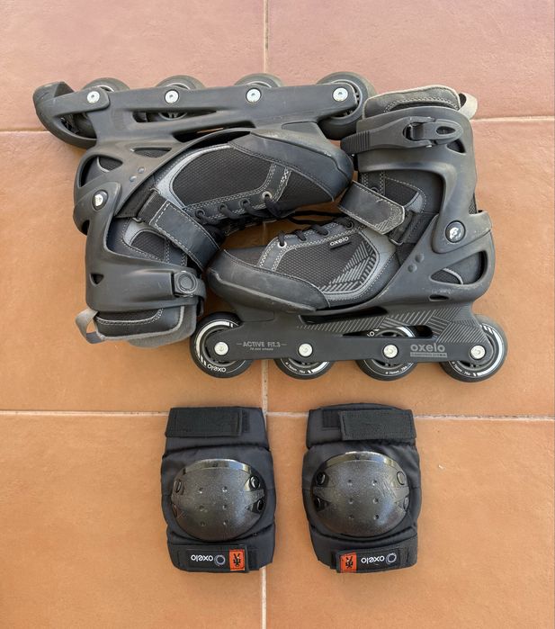 Patins Oxelo + Kit Proteçã - Bom Estado