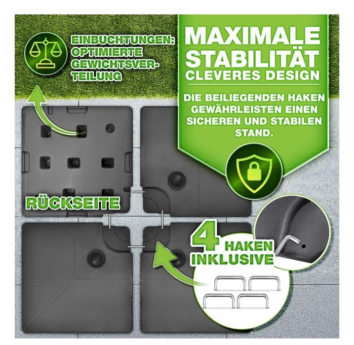 Stojak na parasol antracytowy 90 litrów / 120 kg