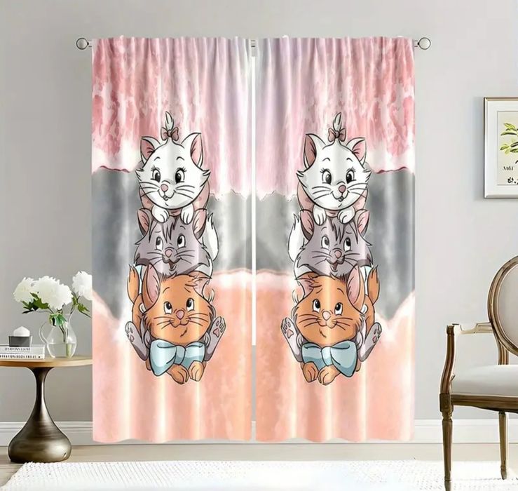 Capa de edredao / Cortinas - Aristogatos : Marie , Berlioz e Toulouse