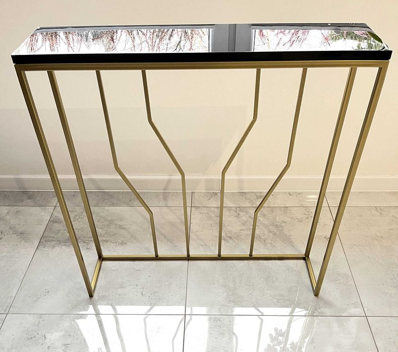 Konsola złota przedpokój salon czarny wysoki połysk na wymiar