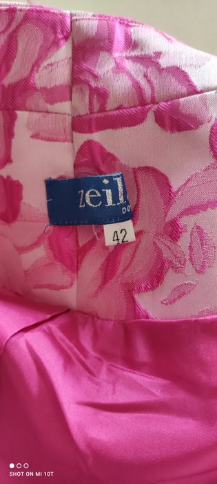 Różowy płaszcz elegancki, rękaw 3/4, Zeila donna, rozmiar L