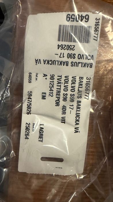 Lanterna Traseira Volvo S90